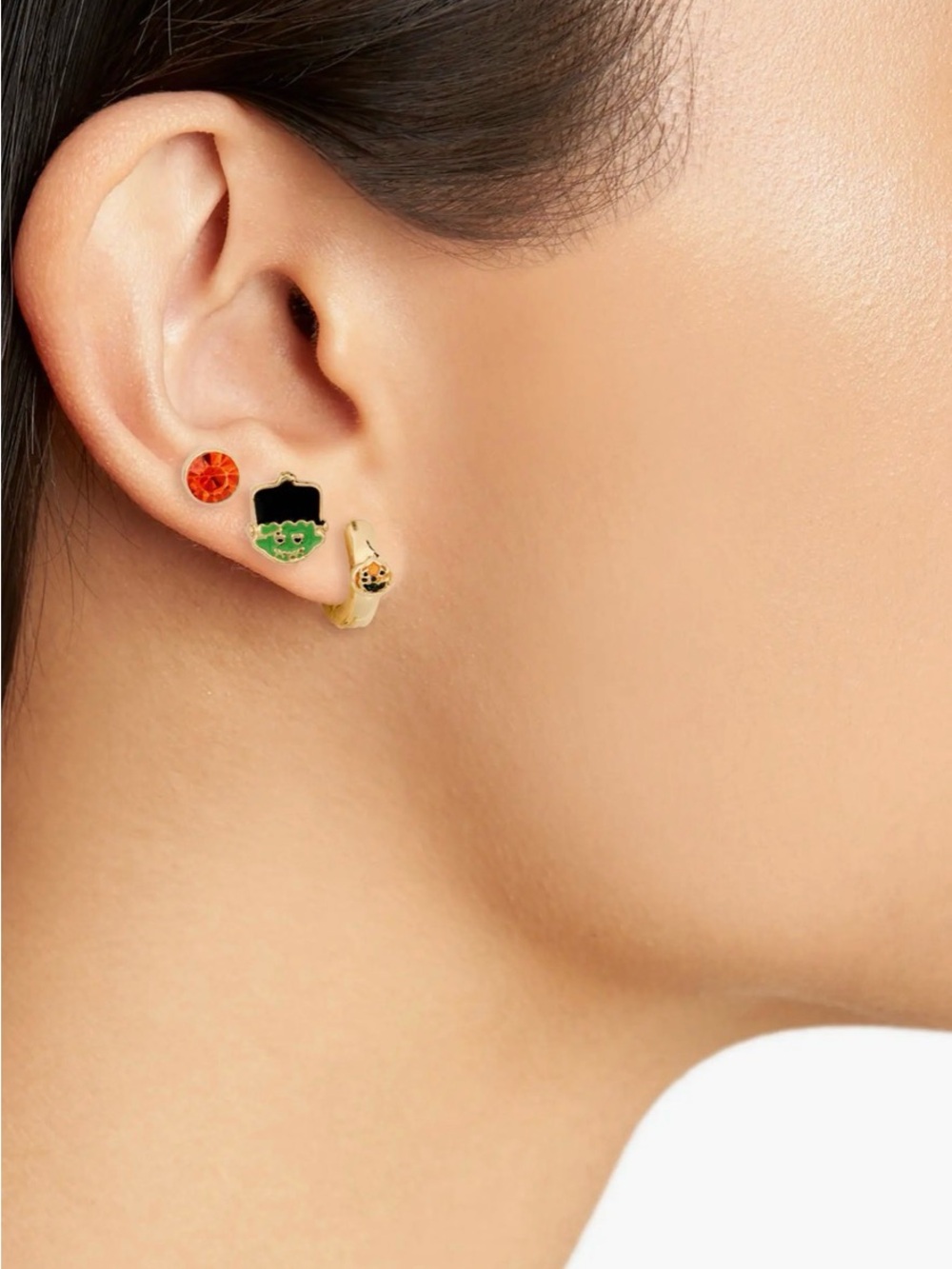 NWT Leith Set of 6 Halloween Stud & Huggie Hoop Earrings - Picture 2 of 5
